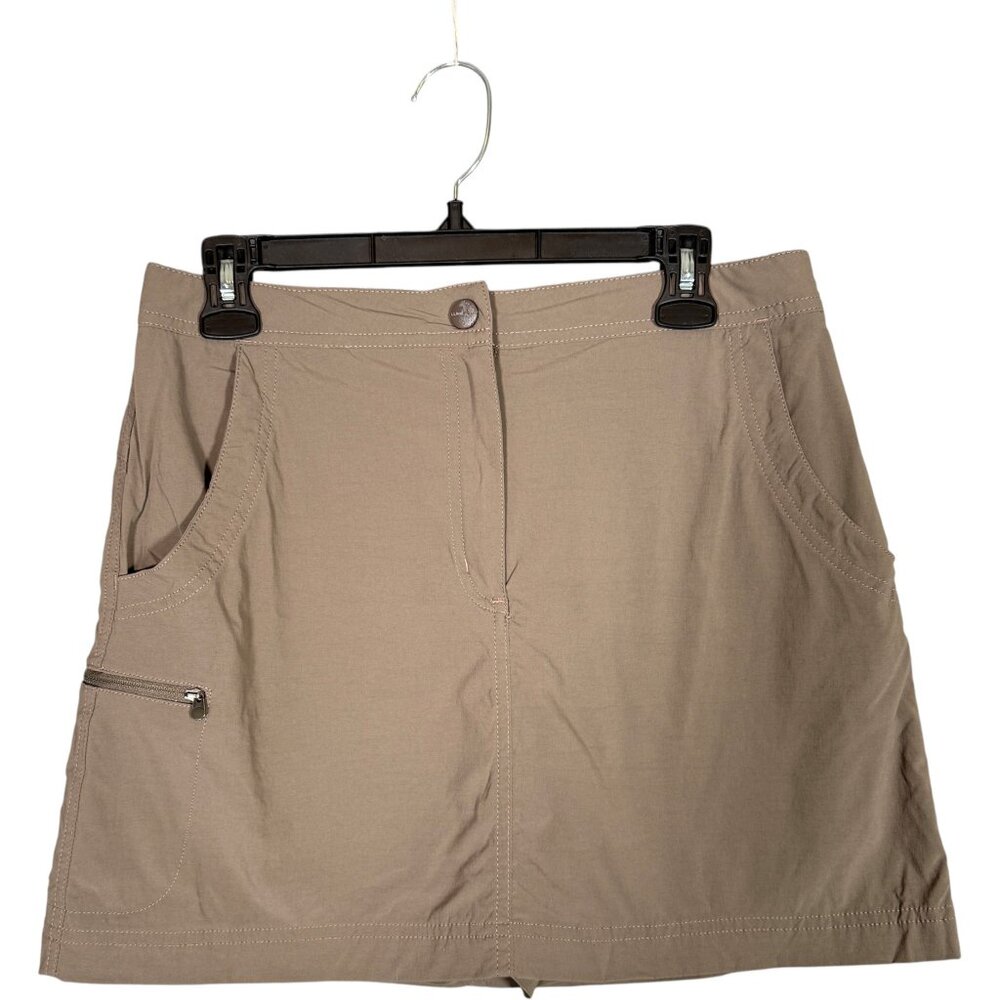 LL Bean Brown Mini Skort Stretch Adjustable Waistband Gorp Sporty Vista Camp 6